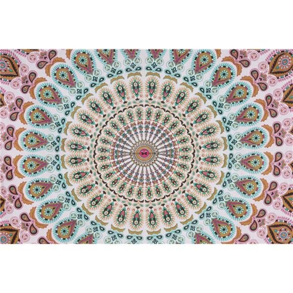 Handmade Indian hippie Bohemian Psychedelic Peacock Mandala Wall hanging - Picture 2 of 6